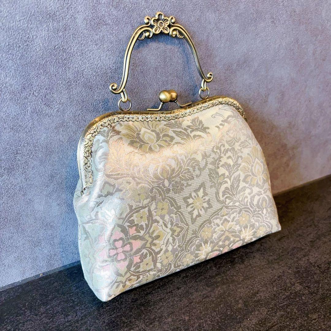 2月の新作1点物！！幻想的なオーロラ本佐賀錦の煌めき上品パーティーバッグ帯バッグ