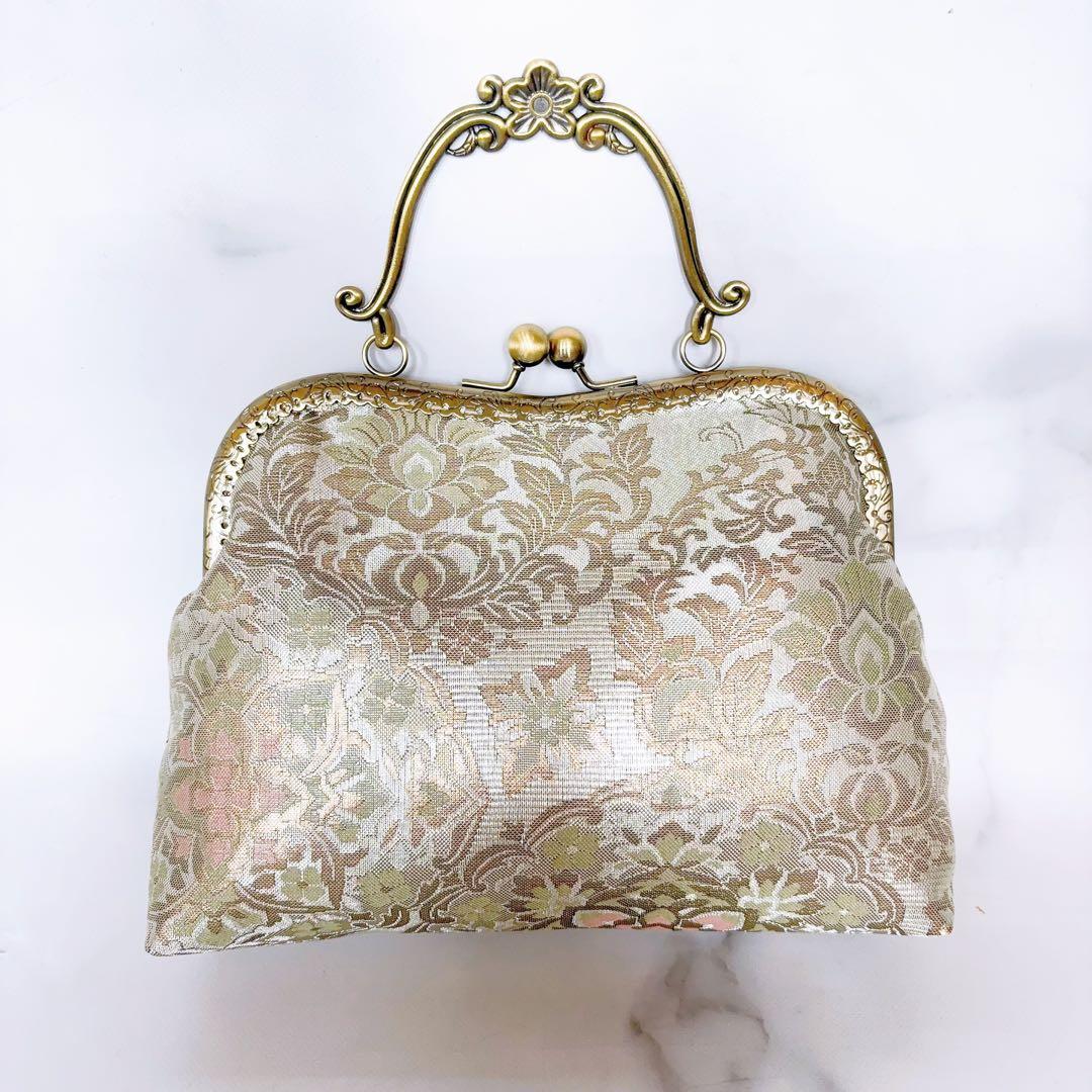 2月の新作1点物！！幻想的なオーロラ本佐賀錦の煌めき上品パーティーバッグ帯バッグ