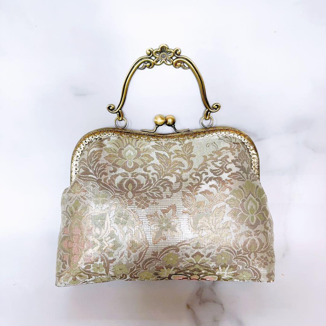 2月の新作1点物！！幻想的なオーロラ本佐賀錦の煌めき上品パーティーバッグ帯バッグ