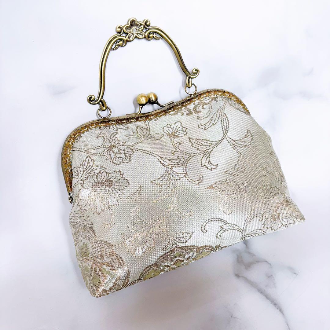 2月の新作1点物！！幻想的なオーロラ本佐賀錦の煌めき上品パーティーバッグ帯バッグ