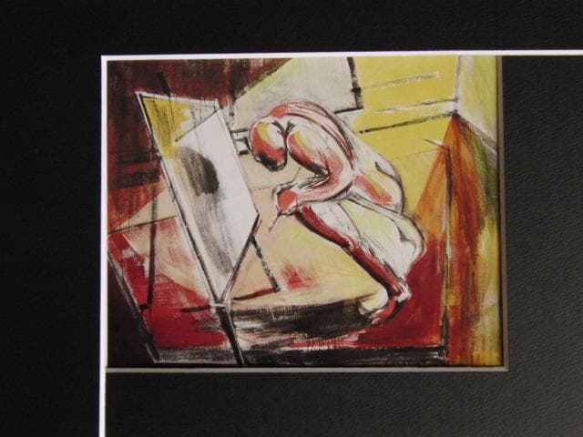 保ヶ渕靜彦、アトリエ、希少な画集より、新品高級額・額装付、状態良好