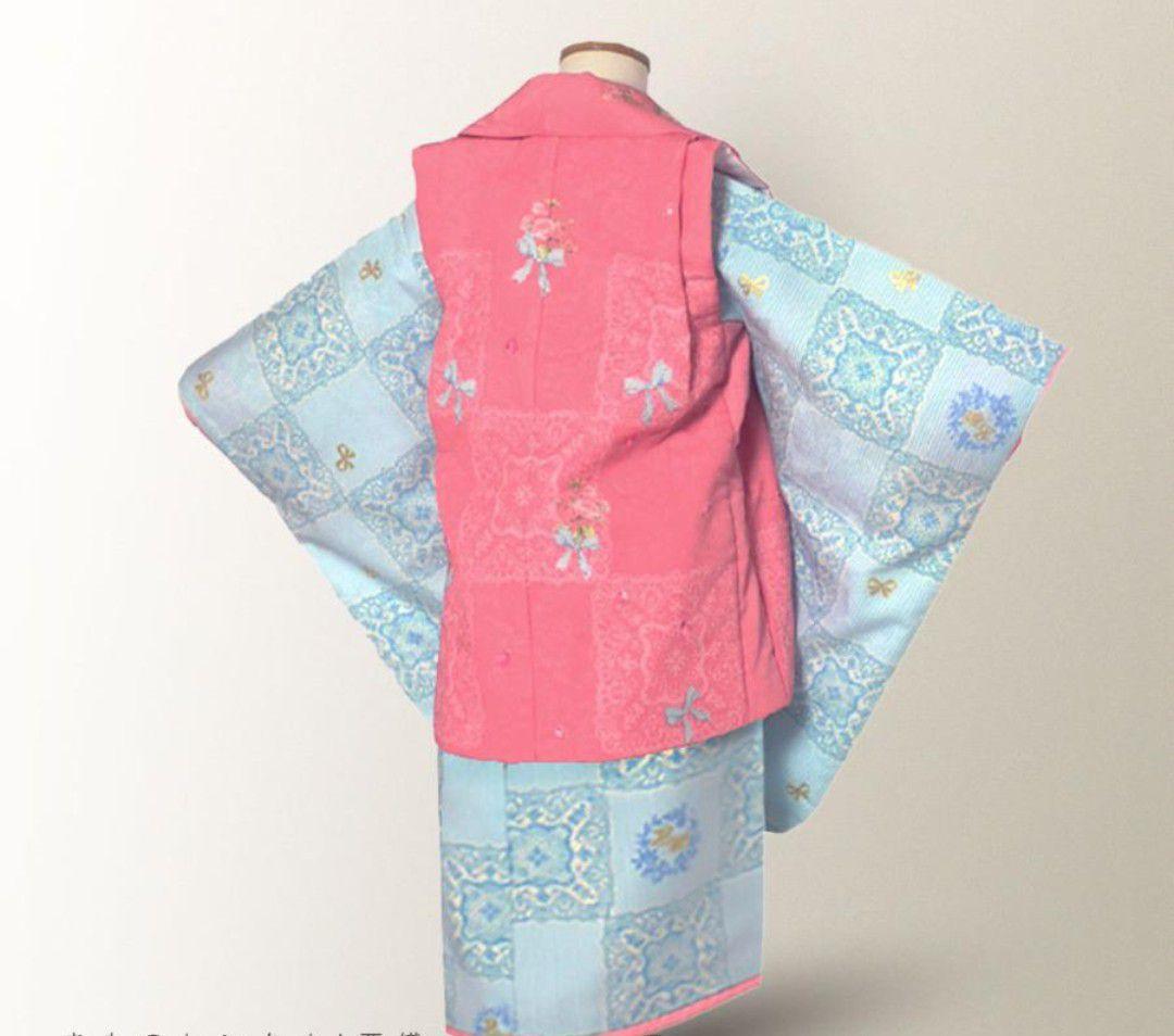 mezzo piano メゾピアノ　3歳　七五三　着物　被布セット　女の子　水色