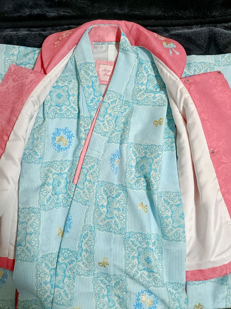 mezzo piano メゾピアノ　3歳　七五三　着物　被布セット　女の子　水色