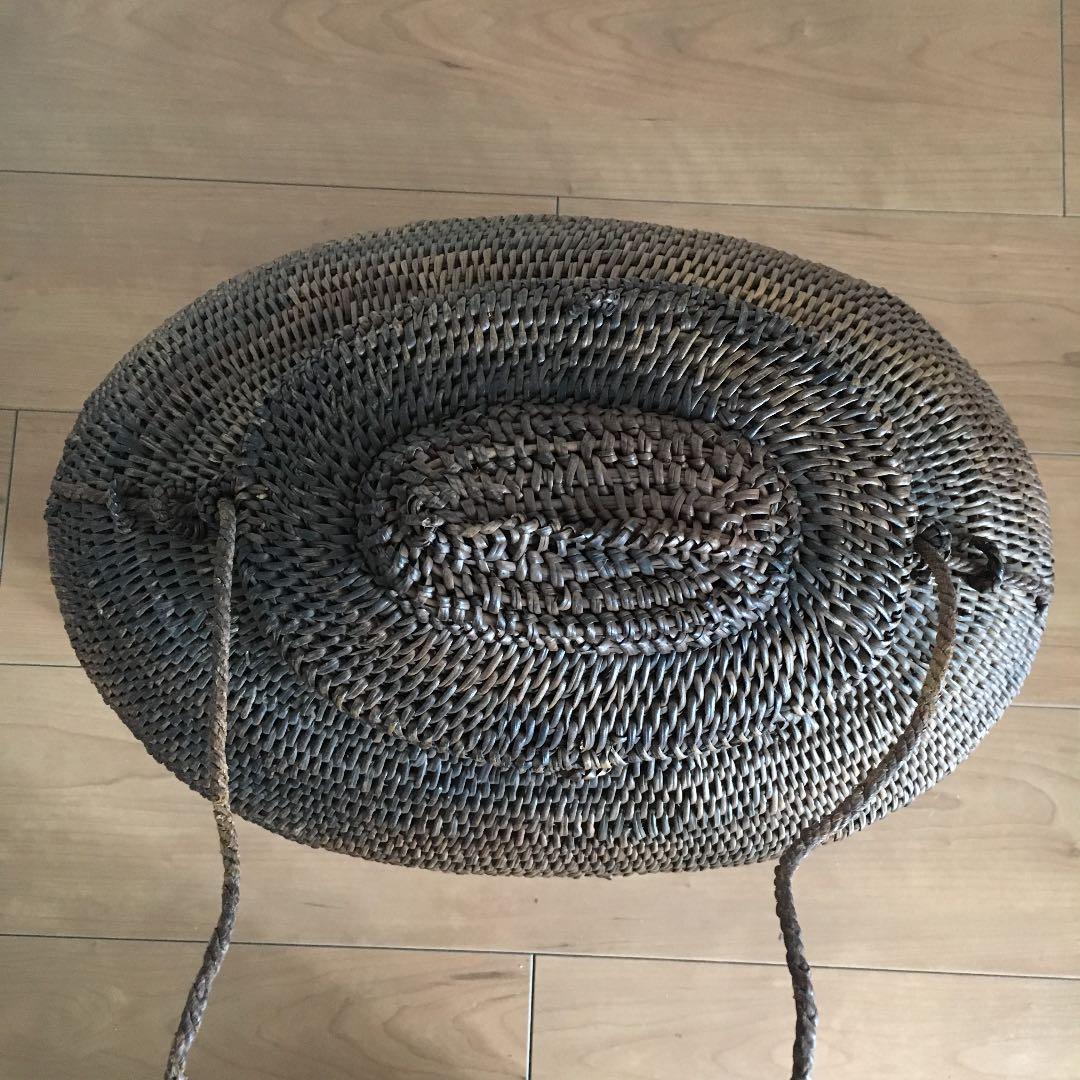 古民具 ロンボク島の古い大型アタ製魚籠