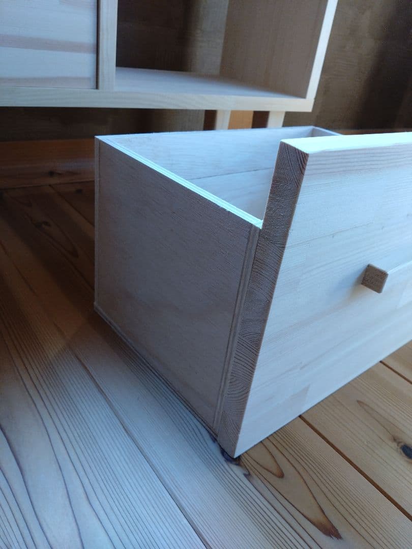 【送料無料】チェスト付サイドボード　　北欧風ナチュラル仕上げ　飾り棚　テーブル