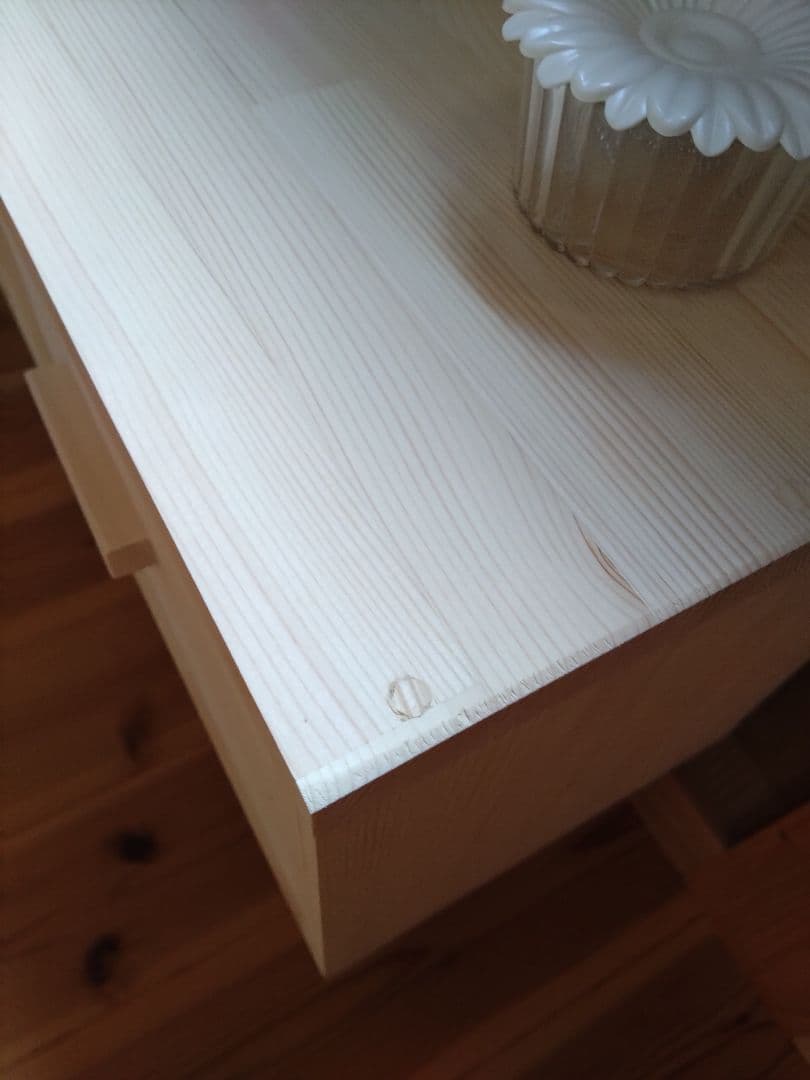 【送料無料】チェスト付サイドボード　　北欧風ナチュラル仕上げ　飾り棚　テーブル