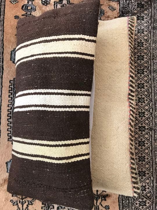 ビンテージラグ　トルコラグ　オールドキリム　クッションカバー　2点セット