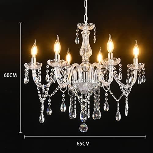 シャンデリア クリスタル (プラスチックではない) 6灯 エスティークE17 a