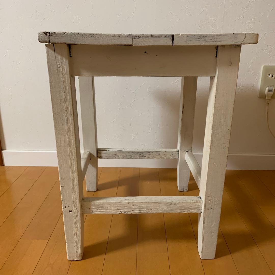 イギリス　アンティーク　スツール　チェア　陶器ナンバープレート付き