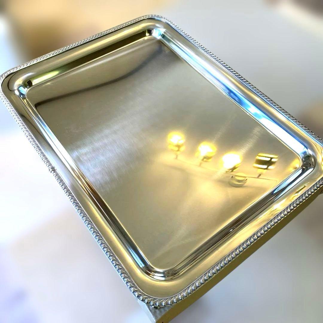 ビュッフェスタンド 菊渕角盆 18-8ステンレス