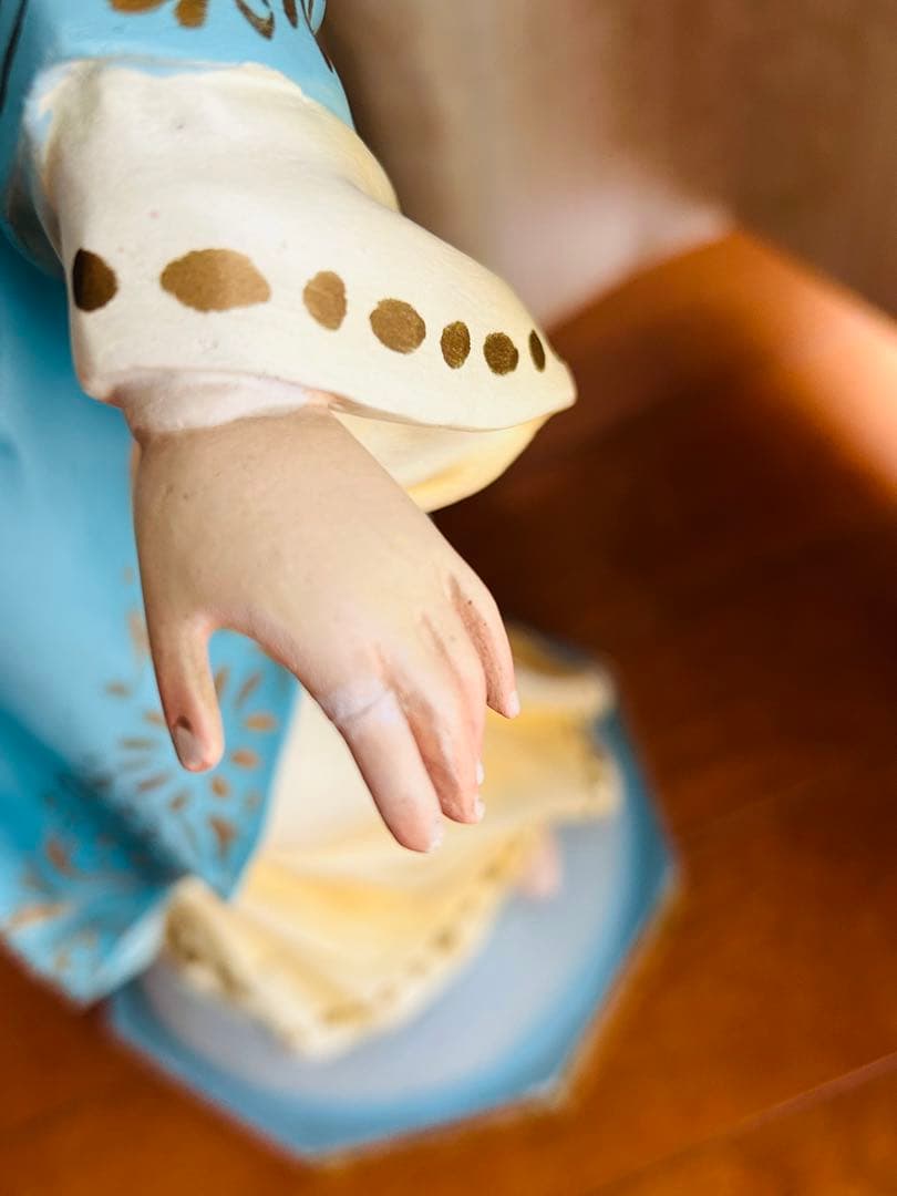 超超希少52cm】✞ 両腕を広げる聖心の聖母マリア像宗教彫刻アンティーク