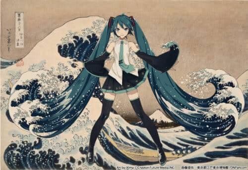 葛飾北斎 初音ミク シリアルナンバー アクリルパネル 冨嶽三十六景