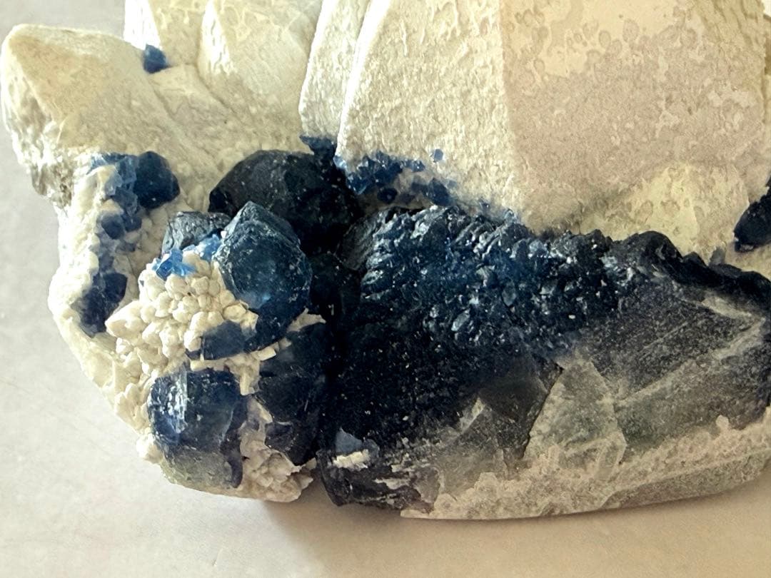 キャンドルクォーツ ブルーベリーフローライト 共生 クラスター 原石