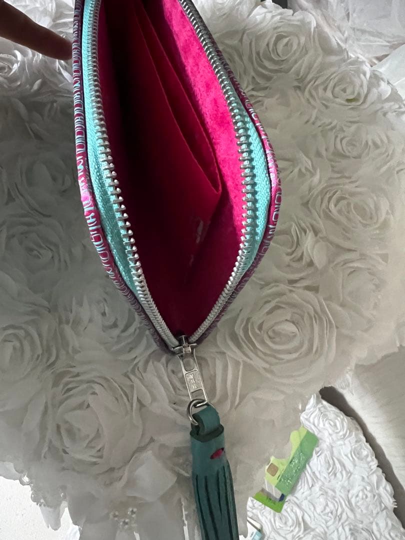 牛革　スワロフスキー　お宝ポーチ