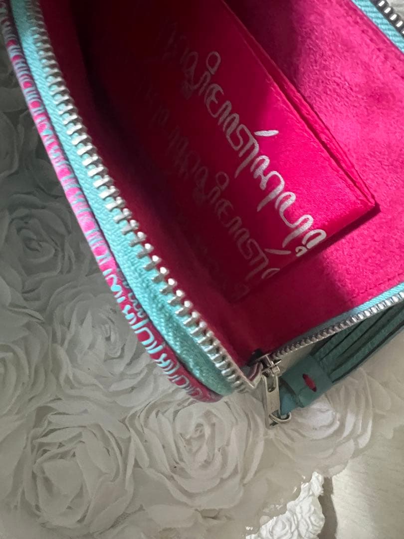 牛革　スワロフスキー　お宝ポーチ