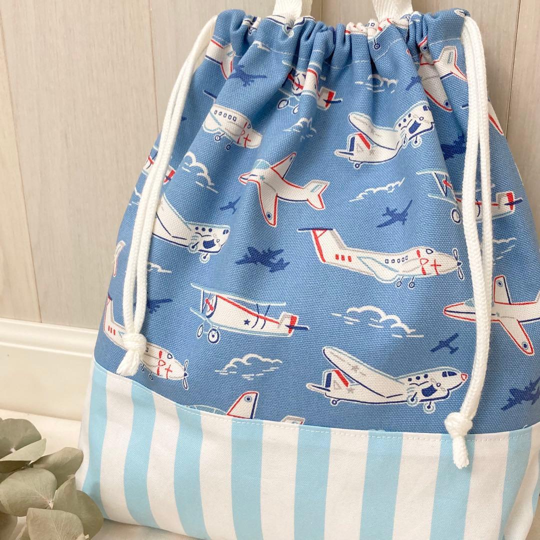 再販【現品限り】《Cath Kidston生地使用》通園通学グッズ　5点 飛行機