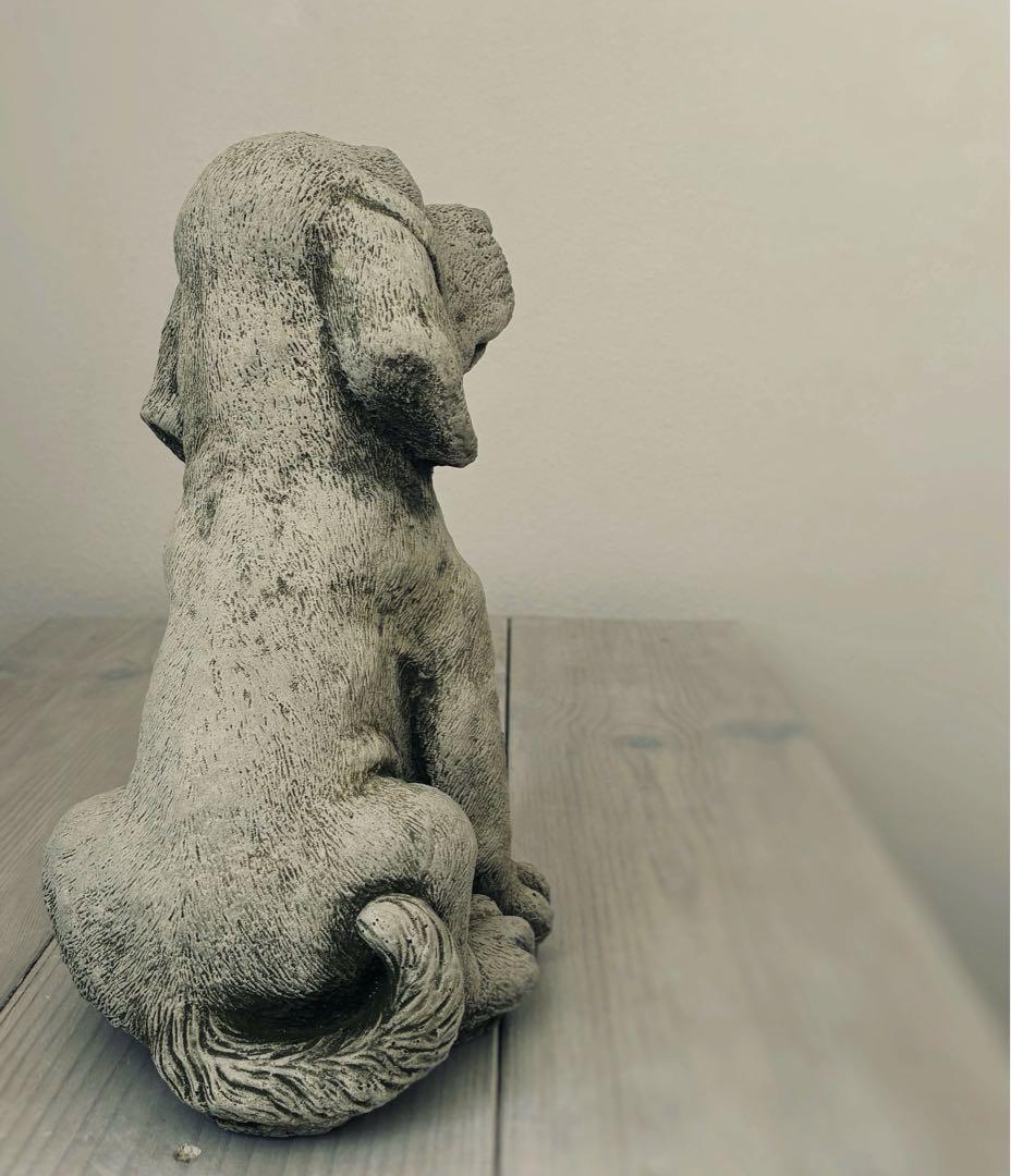 ワンダーデコール　Dogs ガーデンオーナメント　お座り子犬　スパニエル