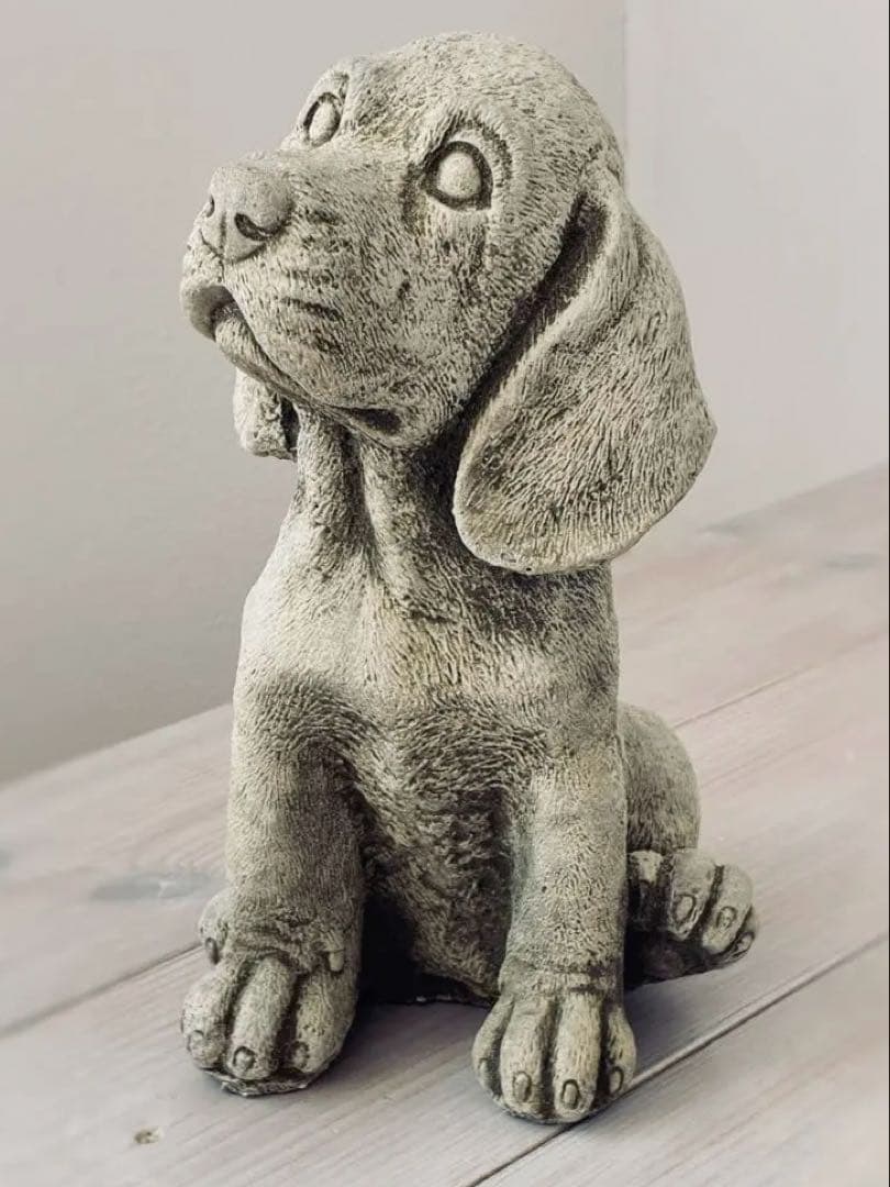 ワンダーデコール　Dogs ガーデンオーナメント　お座り子犬　スパニエル