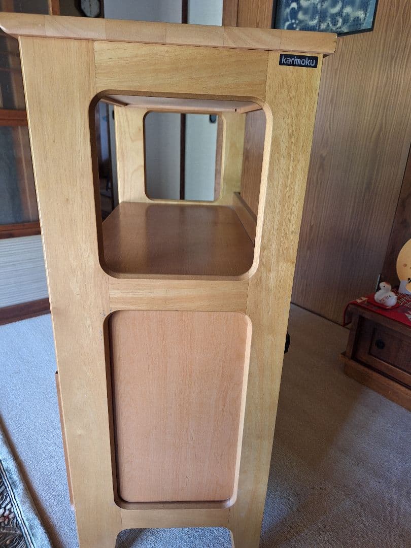 美品 カリモクkarimoku 電話台・ファックス台 引き出し付き
