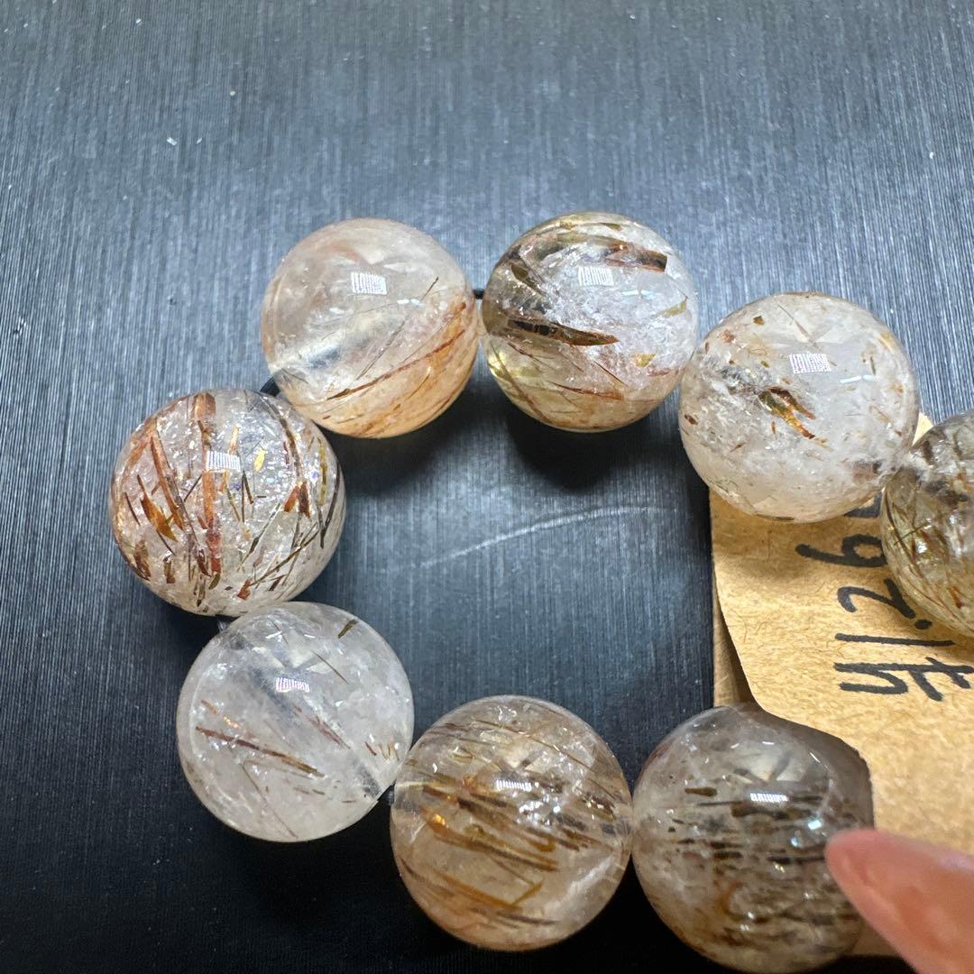 スーパーセブンルチルクォーツ 10.5mm 天然石ブレスレット - メルカリ