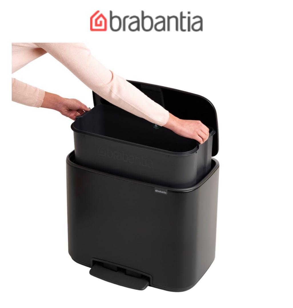 brabantia 黒ペダル式ごみ箱 540mm x 365mm x 705mm