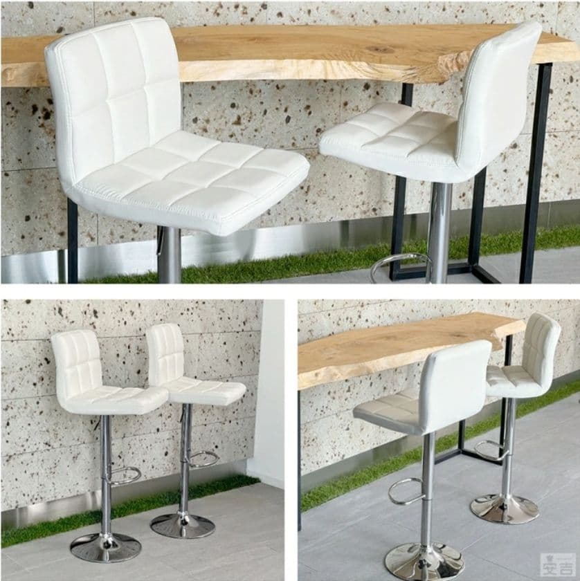 4脚セット カウンターチェアー バーチェア 白 ホワイト 椅子 ソフトレザー