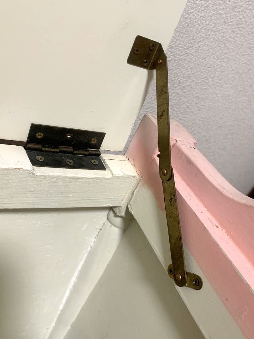 【収納BOX】椅子/ピンク/白/花柄/家具/収納スツール/ケース/ベンチ