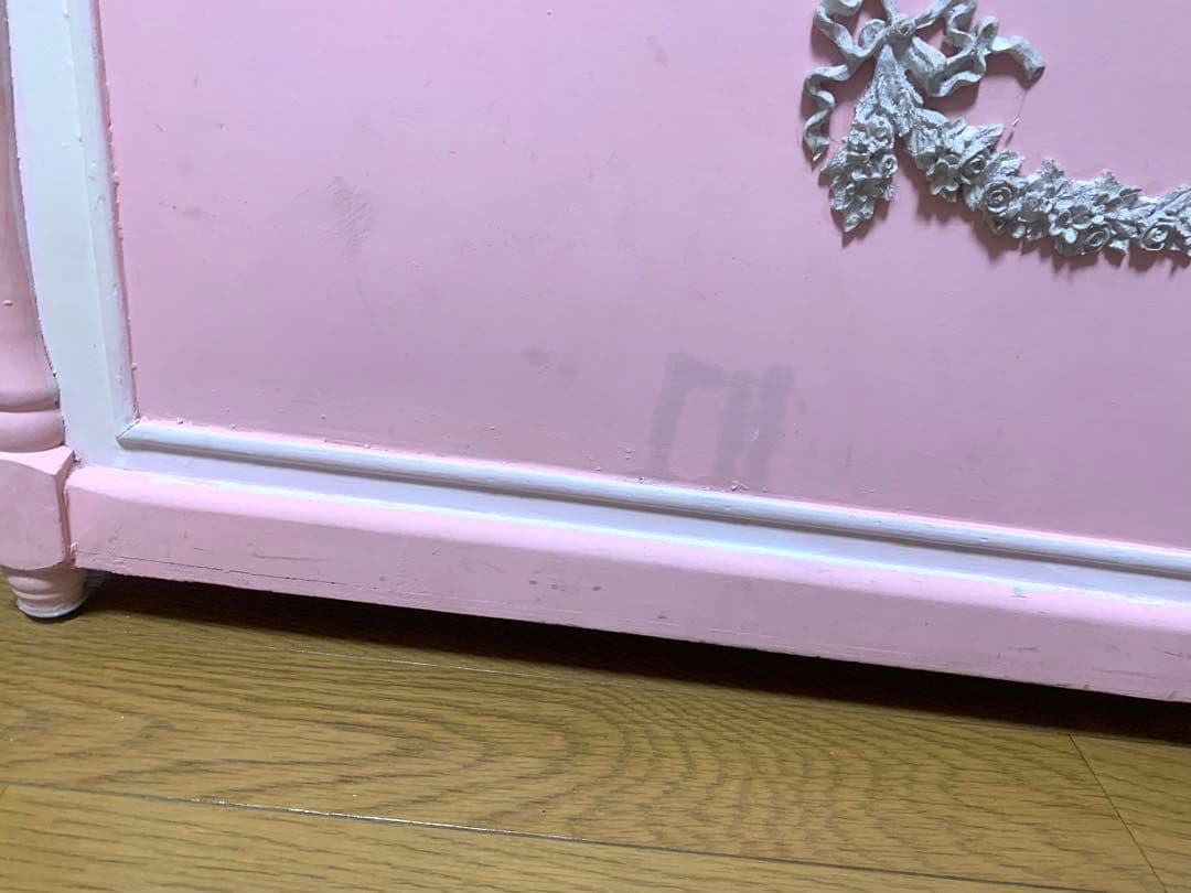 【収納BOX】椅子/ピンク/白/花柄/家具/収納スツール/ケース/ベンチ