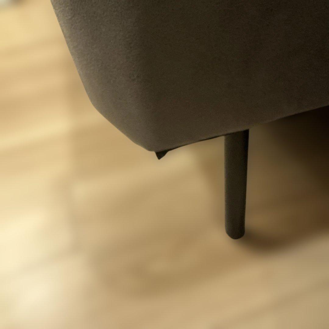 グレー2人掛けファブリックソファ　　おしゃれソファ長椅子