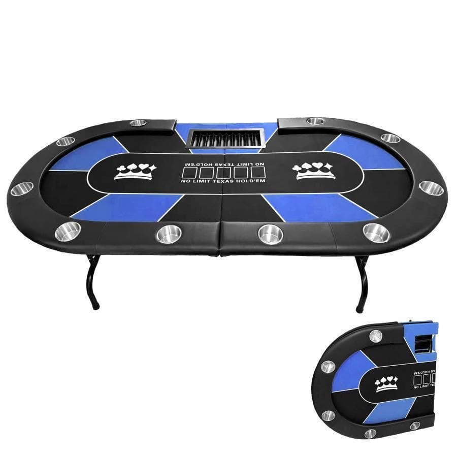 ポーカーテーブル 10人対応 カジノ チップラック ドリンクホルダー 黒2653