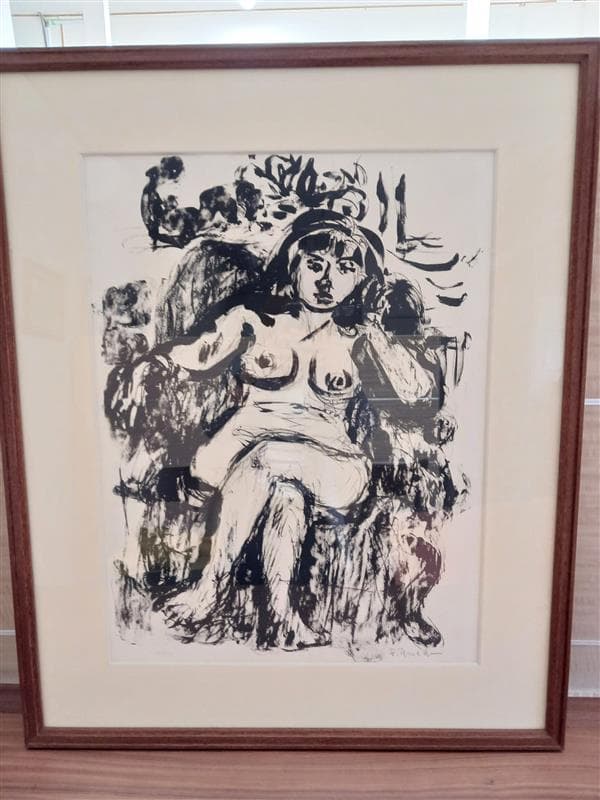 梅原龍三郎「座る裸婦キャッシー」 梅原龍三郎 『座る裸婦』 リトグラフ - 北海道画廊