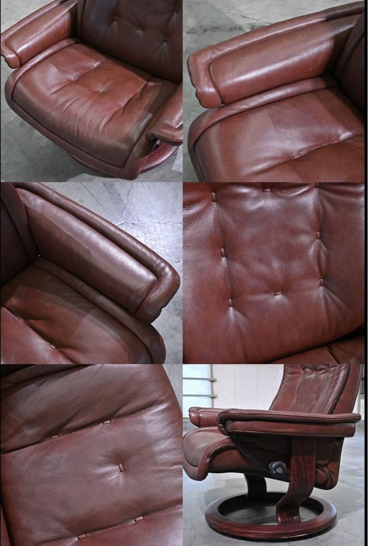 ノルウェーEKORNES 37万「ロイヤル/」リクライニングチェア本革