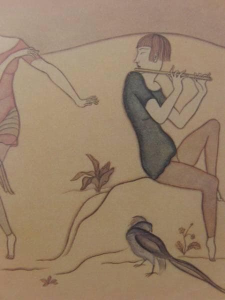 レオナール・フジタ、ダンス、希少画集画、新品額装付