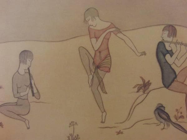 レオナール・フジタ、ダンス、希少画集画、新品額装付