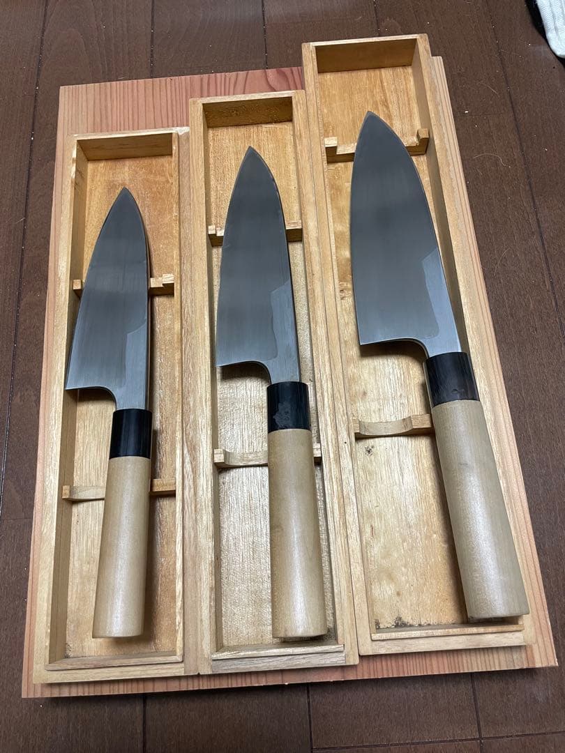 重房作　鍛地　出刃包丁　3本セット