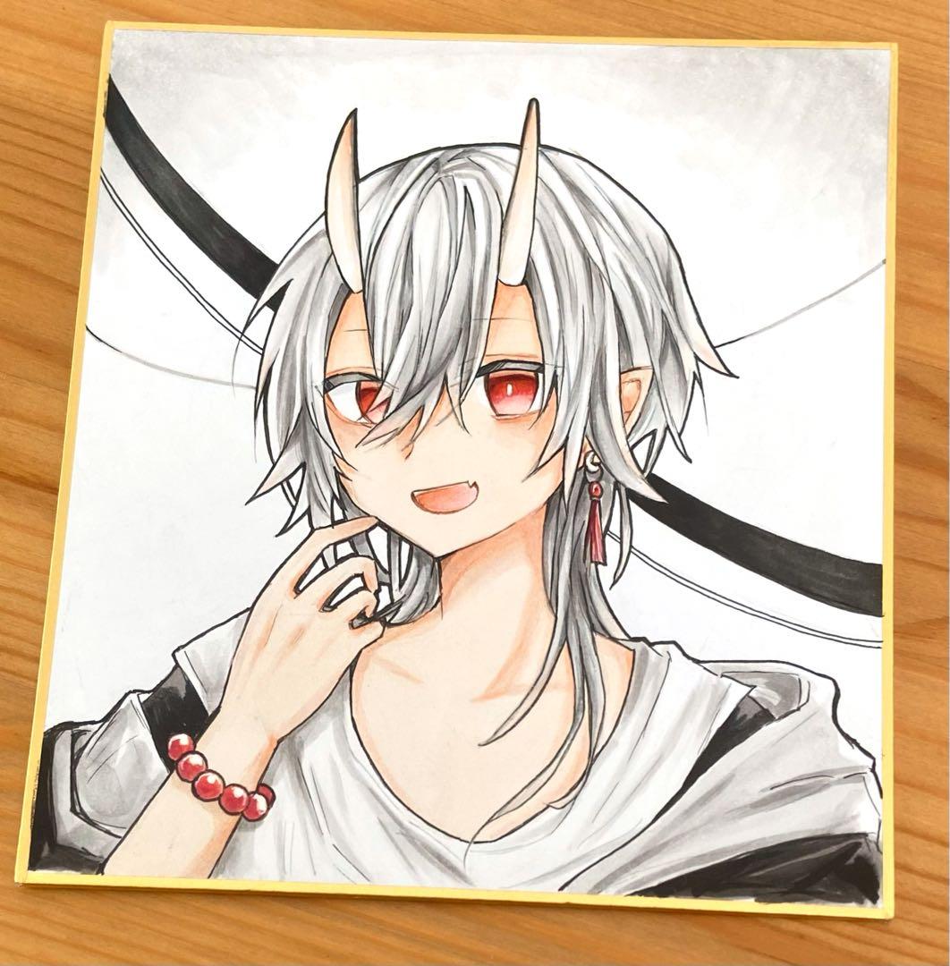 手描きイラスト】鬼っ子(オリジナル創作キャラ) - メルカリ