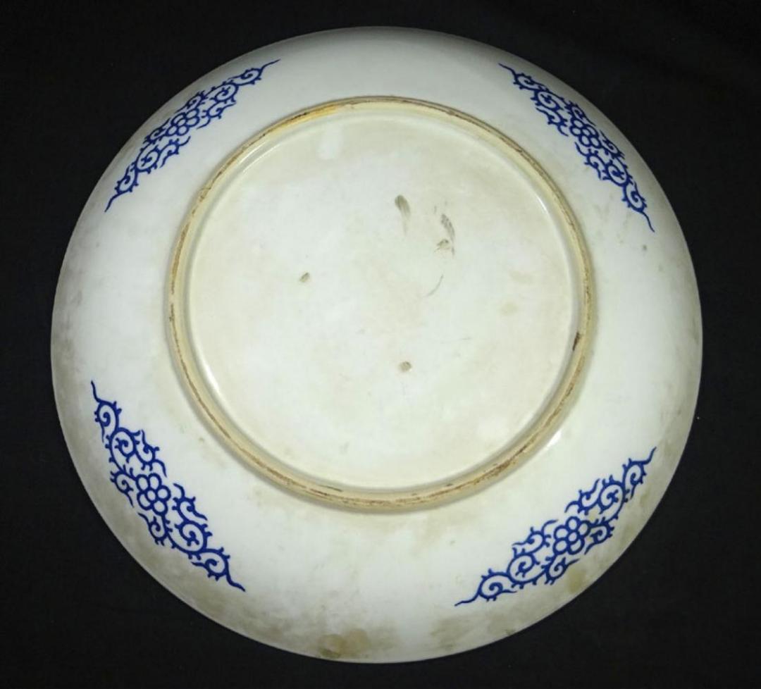 時代物 古伊万里 染錦 大皿 飾り皿 幅約45cm 古陶磁 t123134