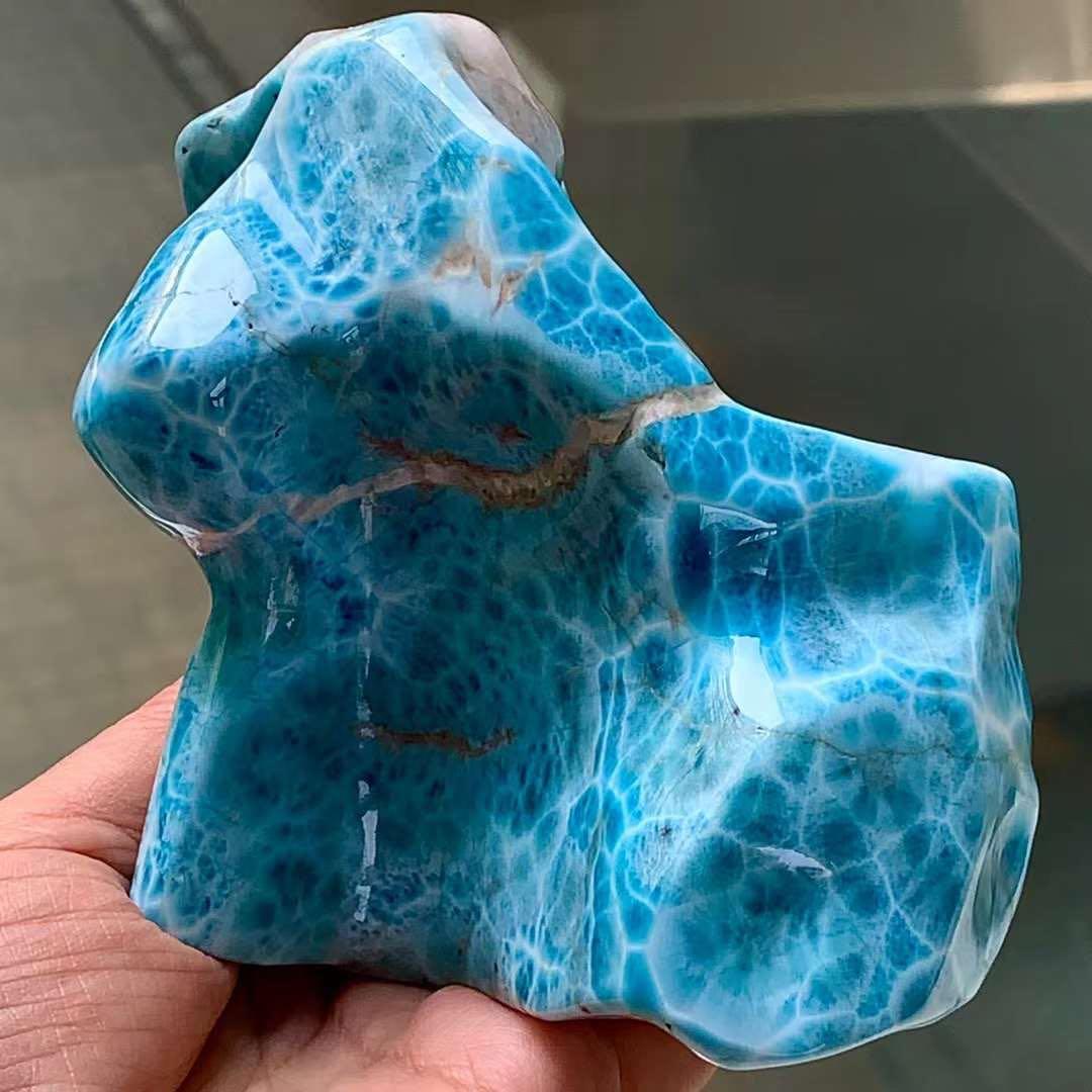 961.9g 天然無処理　ラリマー  置物(原石)