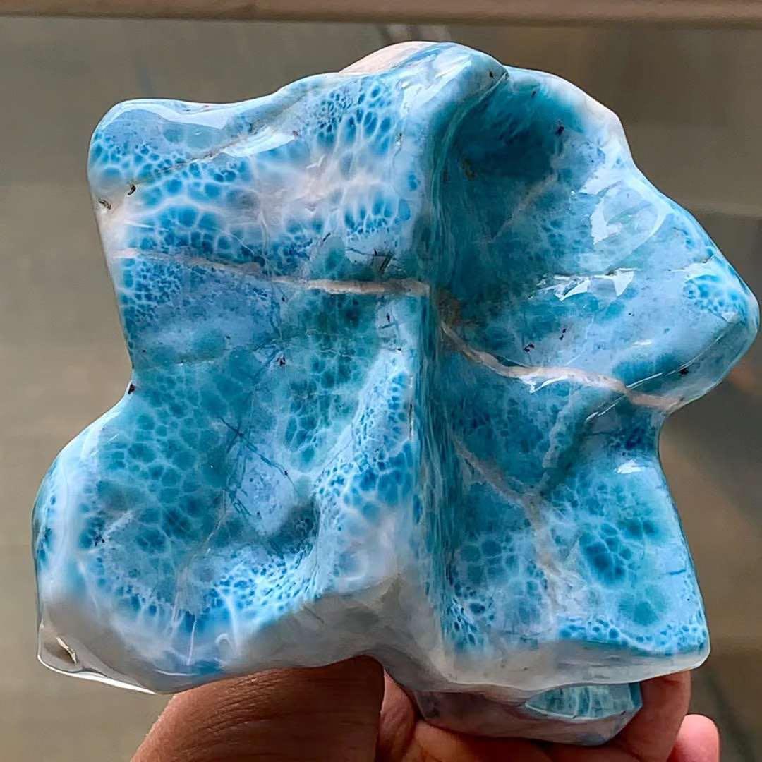 961.9g 天然無処理　ラリマー  置物(原石)