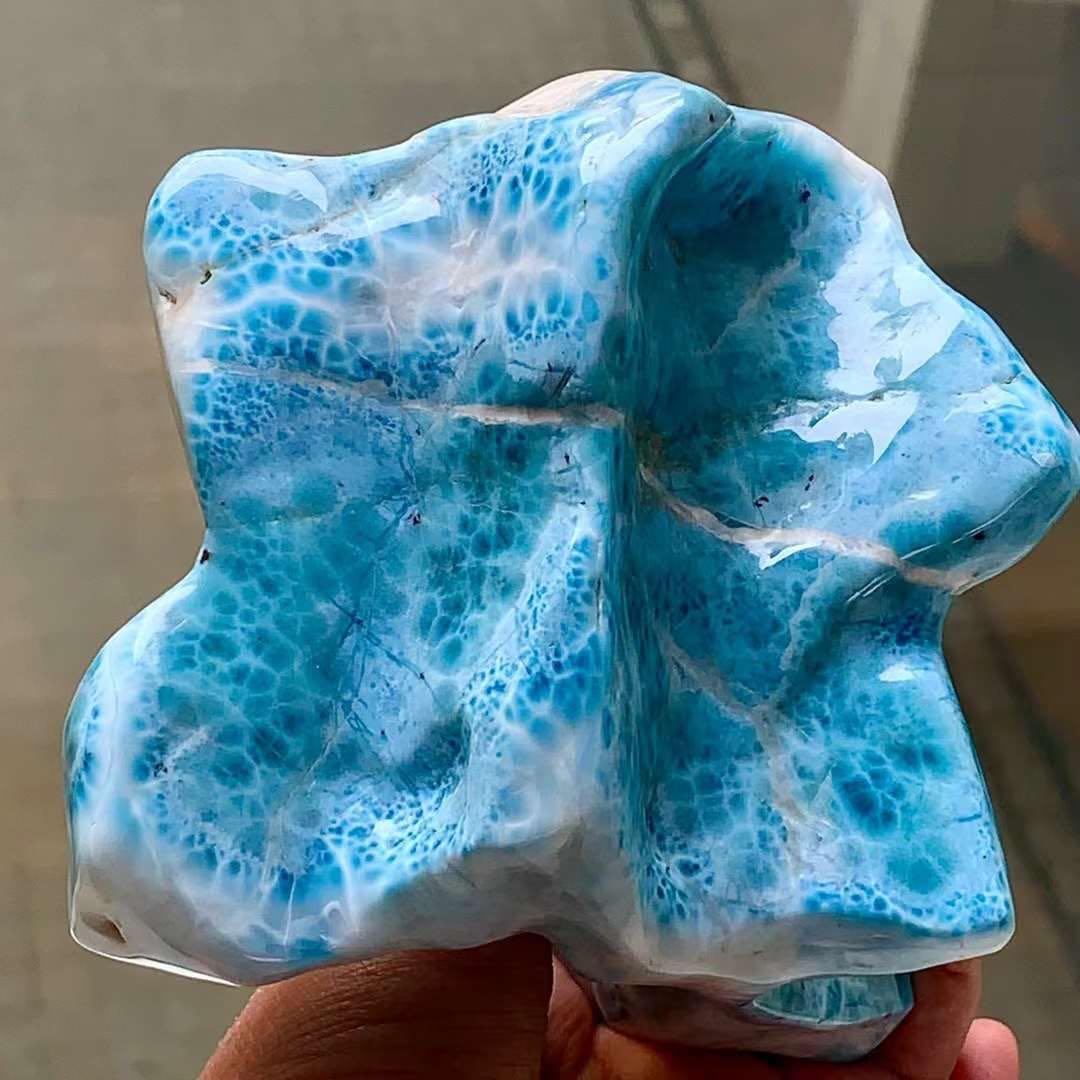 961.9g 天然無処理　ラリマー  置物(原石)