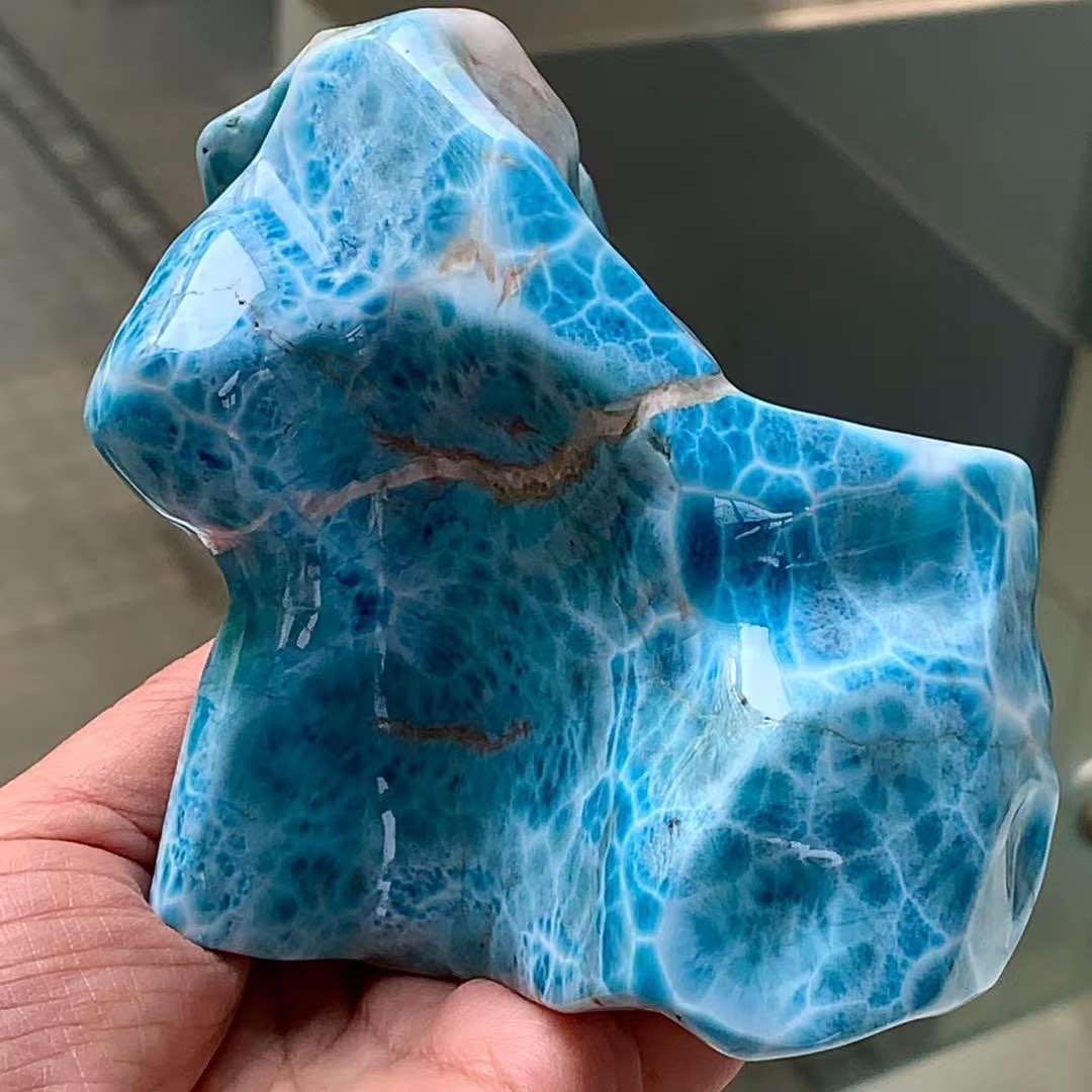 961.9g 天然無処理　ラリマー  置物(原石)