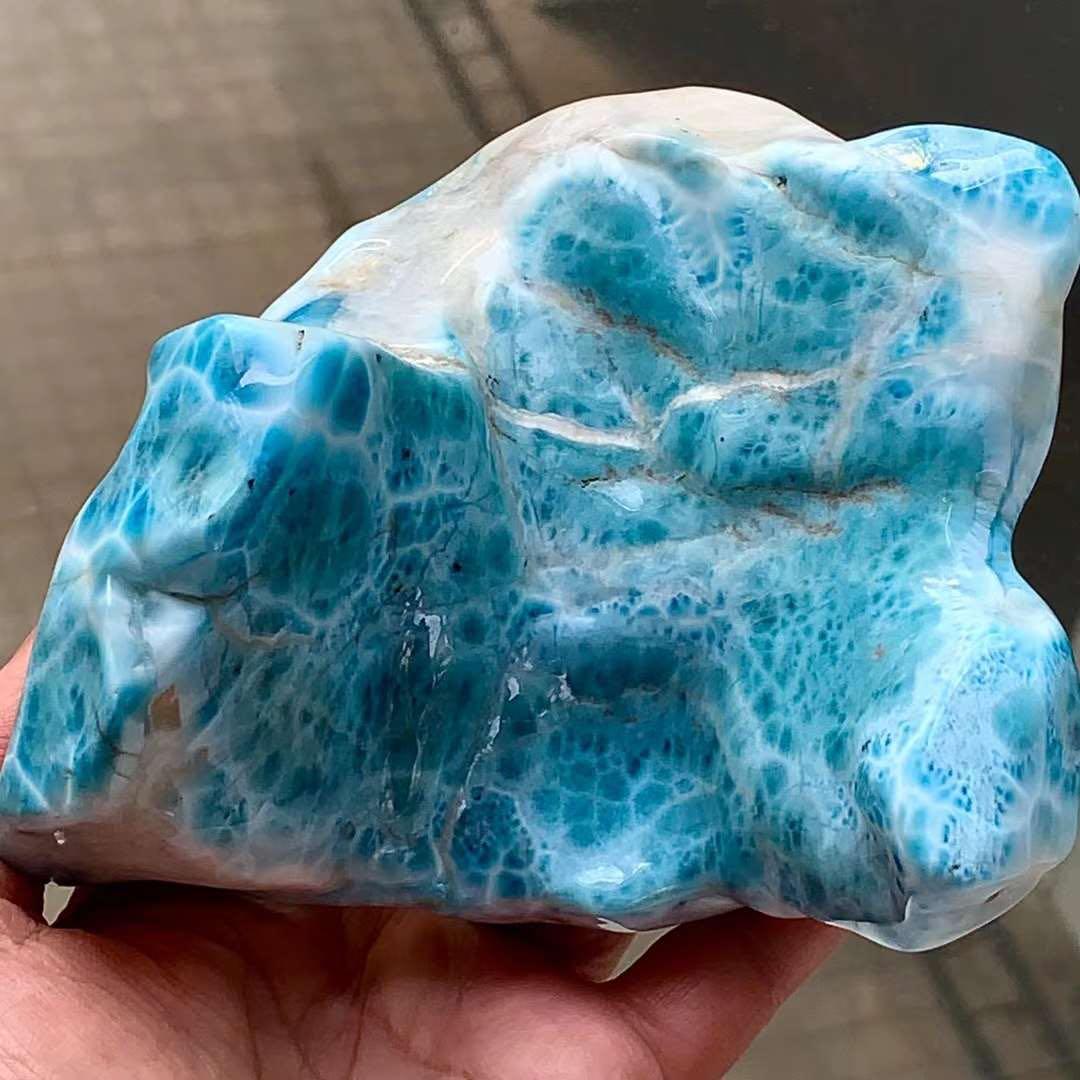 961.9g 天然無処理　ラリマー  置物(原石)