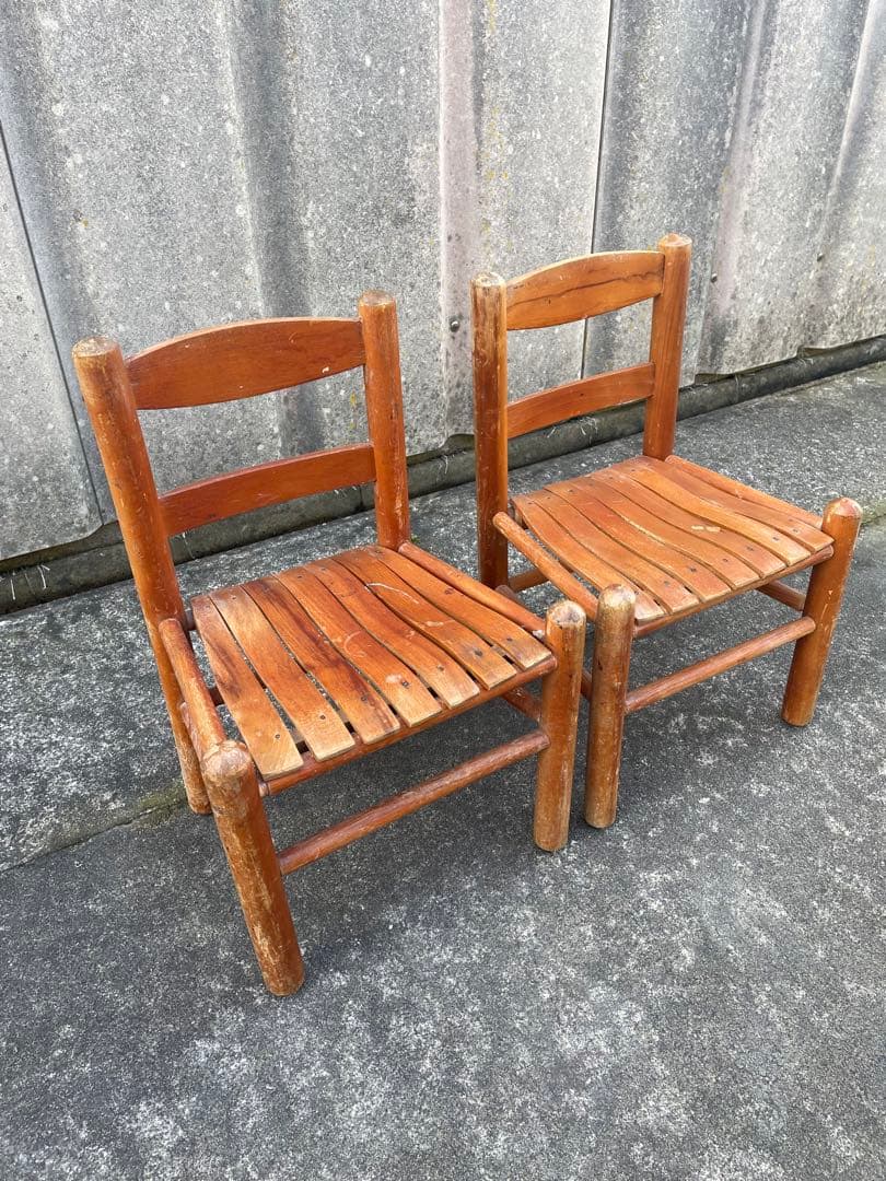 ビンテージ/USA/アメリカ製/木製/チャイルドチェア/ウッドチェア/椅子/②