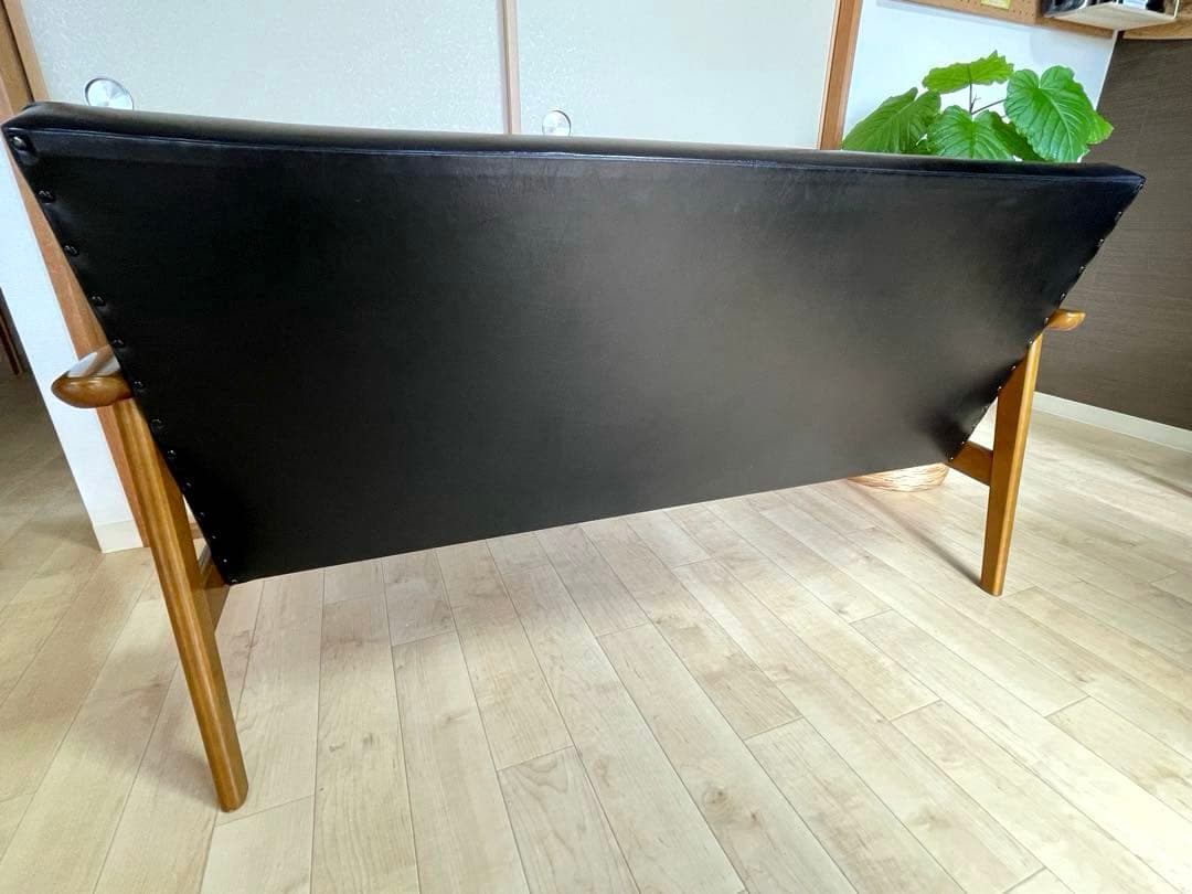 難ありです‼️カリモク60　Kチェア　2シーター　黒