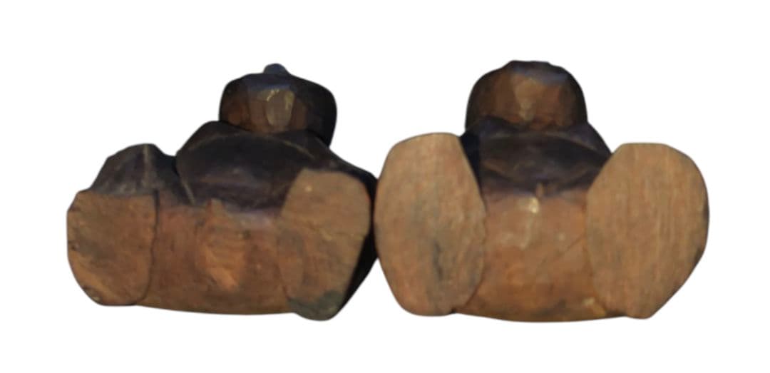 アフリカンアート 木製人型彫刻 2体セット 【 希少 パラオ トコベイ人形 】