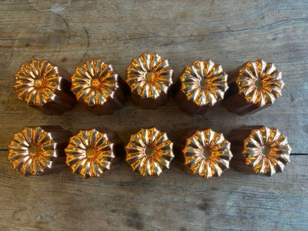 カヌレ型　大　10個セット銅製　浅井商店製菓焼型