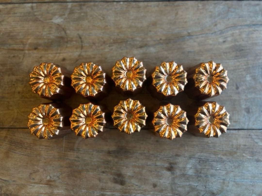 カヌレ型　大　10個セット銅製　浅井商店製菓焼型