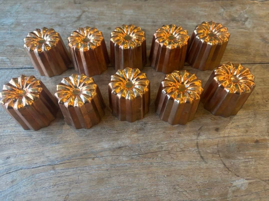 カヌレ型　大　10個セット銅製　浅井商店製菓焼型