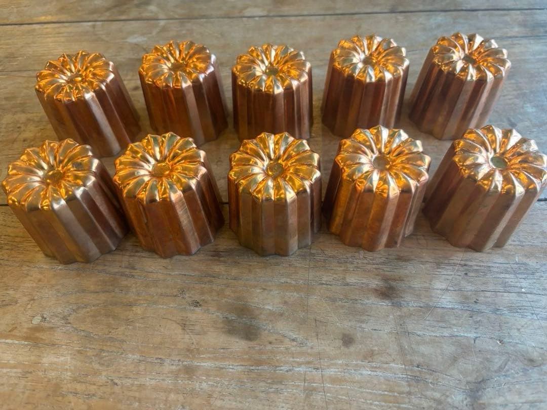 カヌレ型　大　10個セット銅製　浅井商店製菓焼型