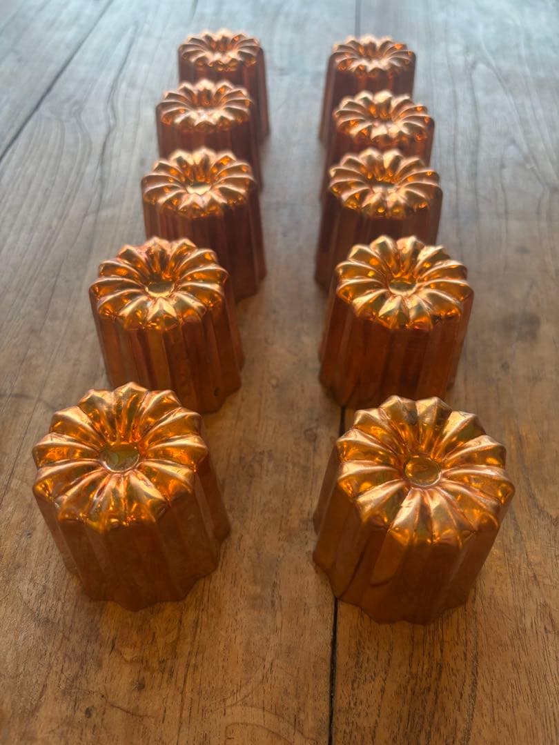 カヌレ型　大　10個セット銅製　浅井商店製菓焼型